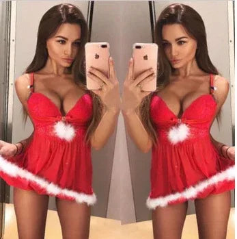 Women's Lingerie Sling Christmas Holiday Costume Set - Viexta