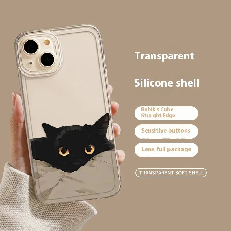 Black Cat High Sense Couple iPhone Case - Viexta