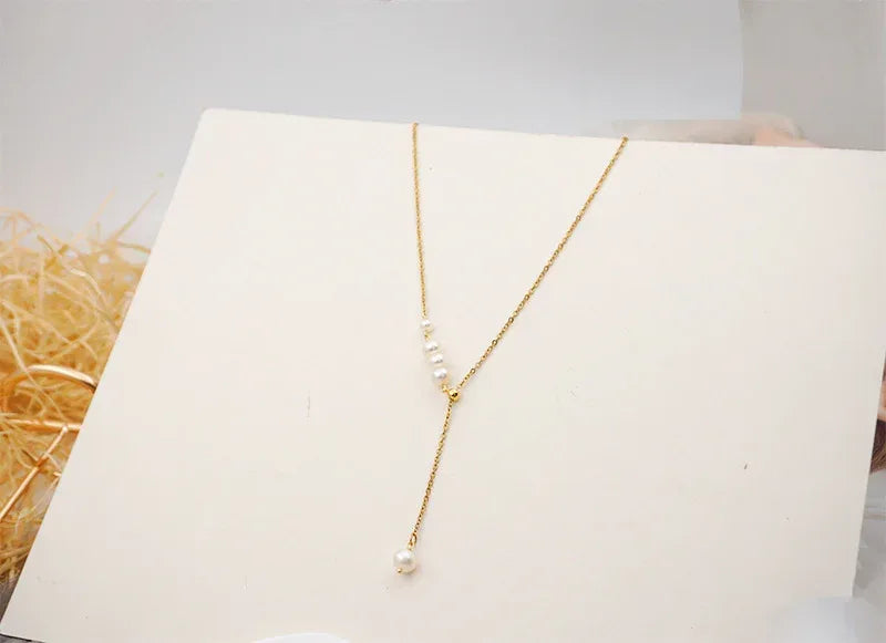 Fresh Water Pearl Grace Clavicle Chain - Viexta