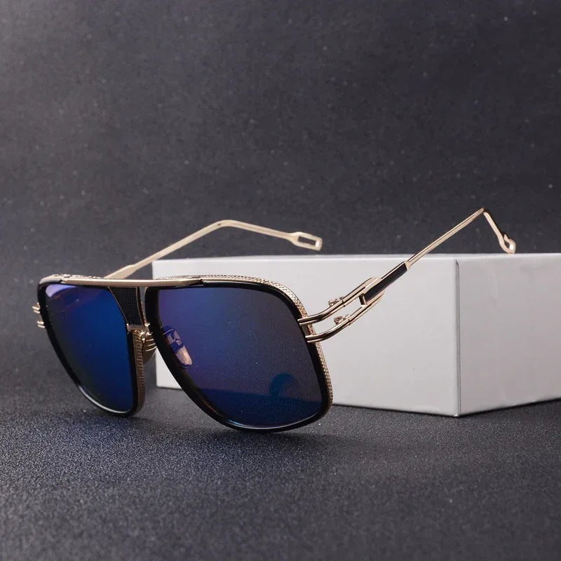 vintage-with-large-rims-metal-gradient-sunglasses - Viexta