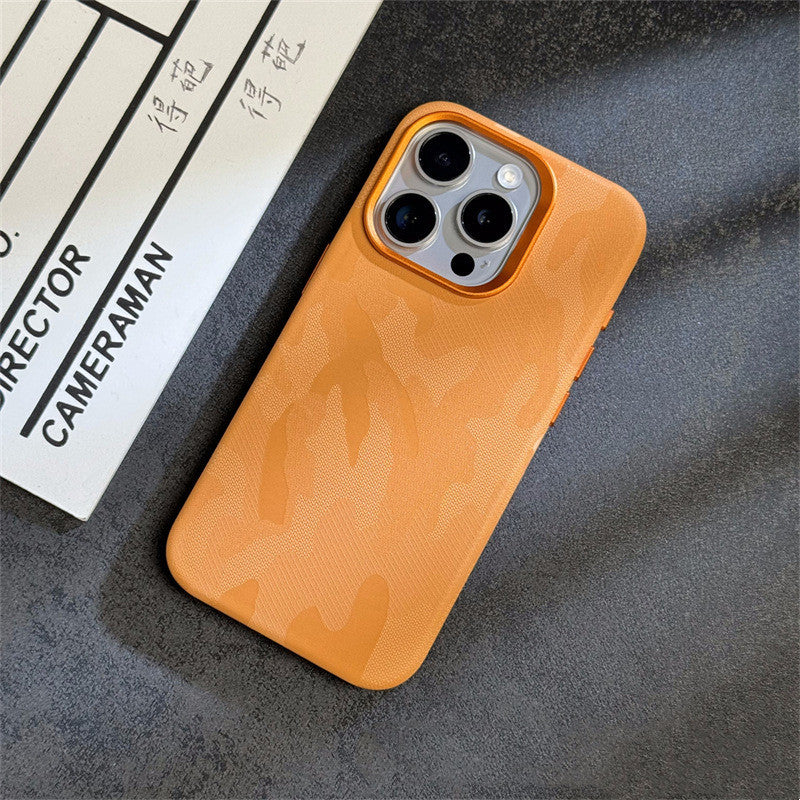 Camouflage Leather Magnetic iPhone Case