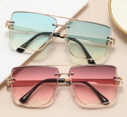 Metal Double Beam  Sunglasses