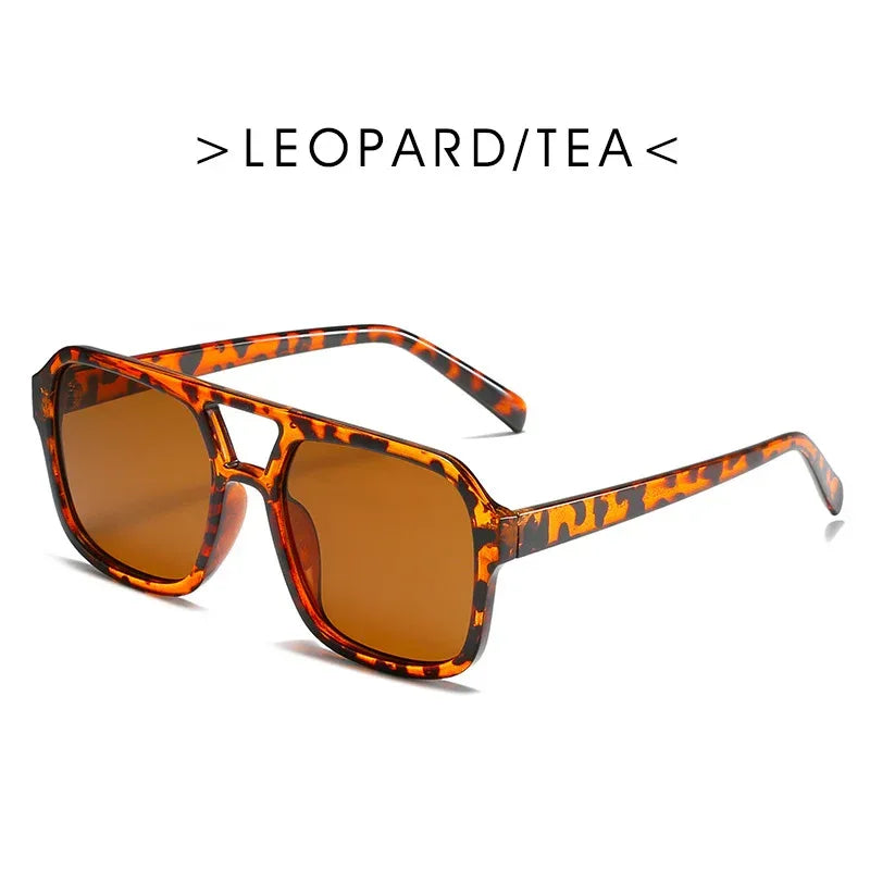 Square Double Beam Sunglasses - Viexta
