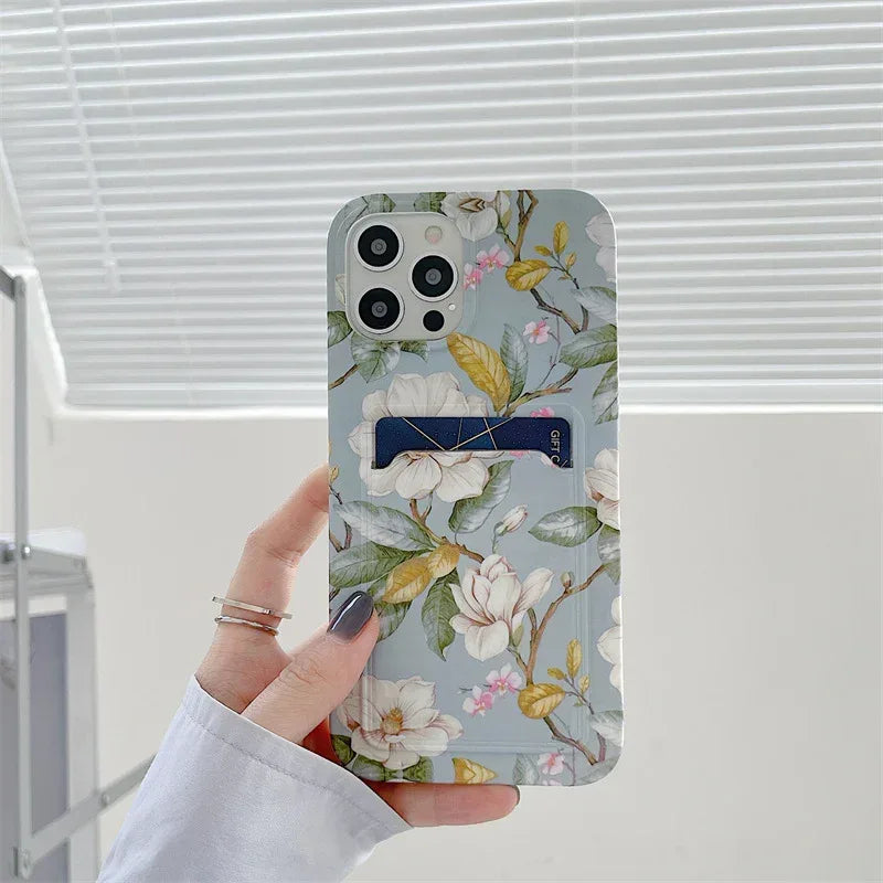 Retro Flower Card iPhone Case - Viexta