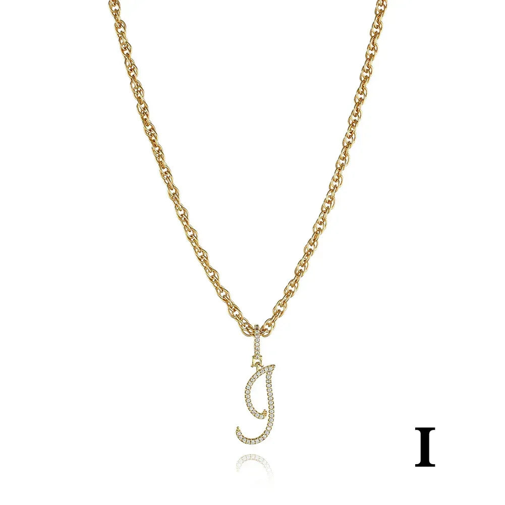 26 Letter Zircon 18k Gold Necklace - Viexta
