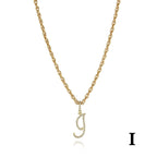 26 Letter Zircon 18k Gold Necklace