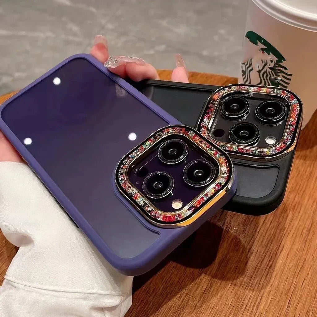 Colorful Glass Bead Lens Transparent iPhone Case - Viexta