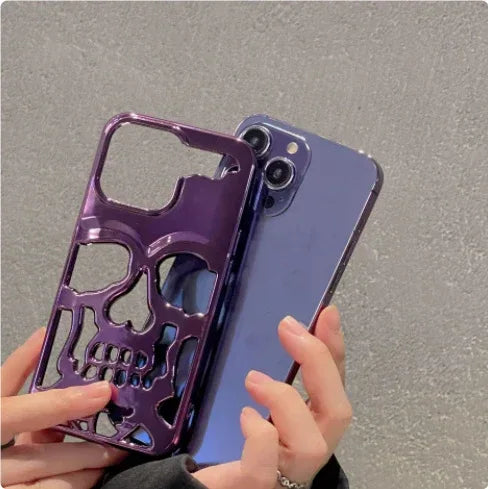 Luxury Plating 3D Skull iPhone Case - Viexta