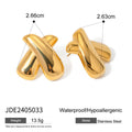 18K Gold Stainless Steel X-shaped Earrings - Viexta