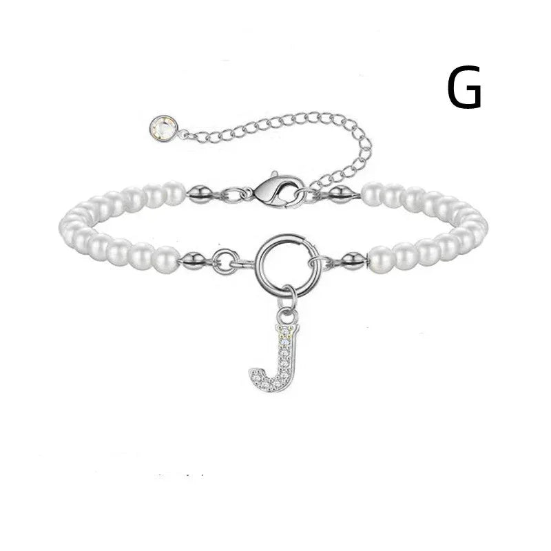 6mm Pearl Bracelet Buckle Letter - Viexta