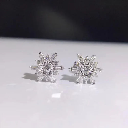 18k white gold diamond earrings - Viexta