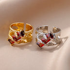 Zircon Niche Heart-shaped Ring - Viexta
