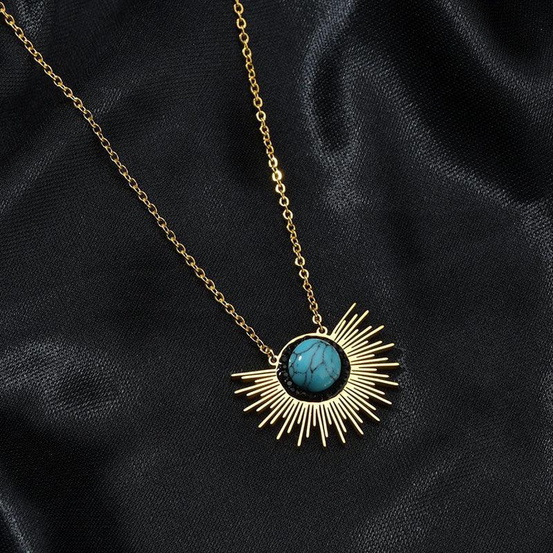 sun-flower-stainless-steel-necklace - Viexta