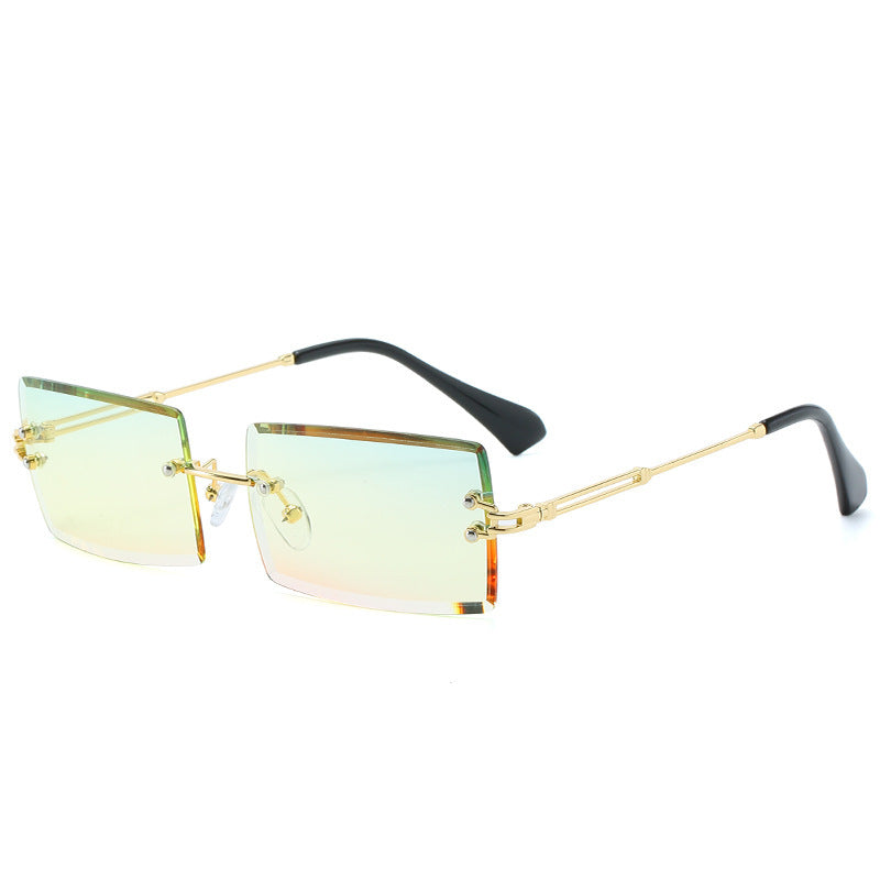 New Rimless Cut Edge Square Sunglasses