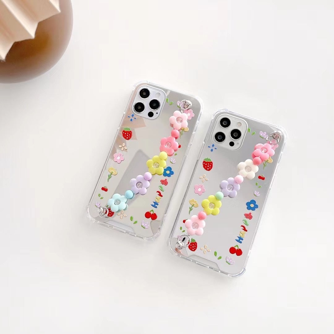 Flower Mirror iPhone Case with Charm