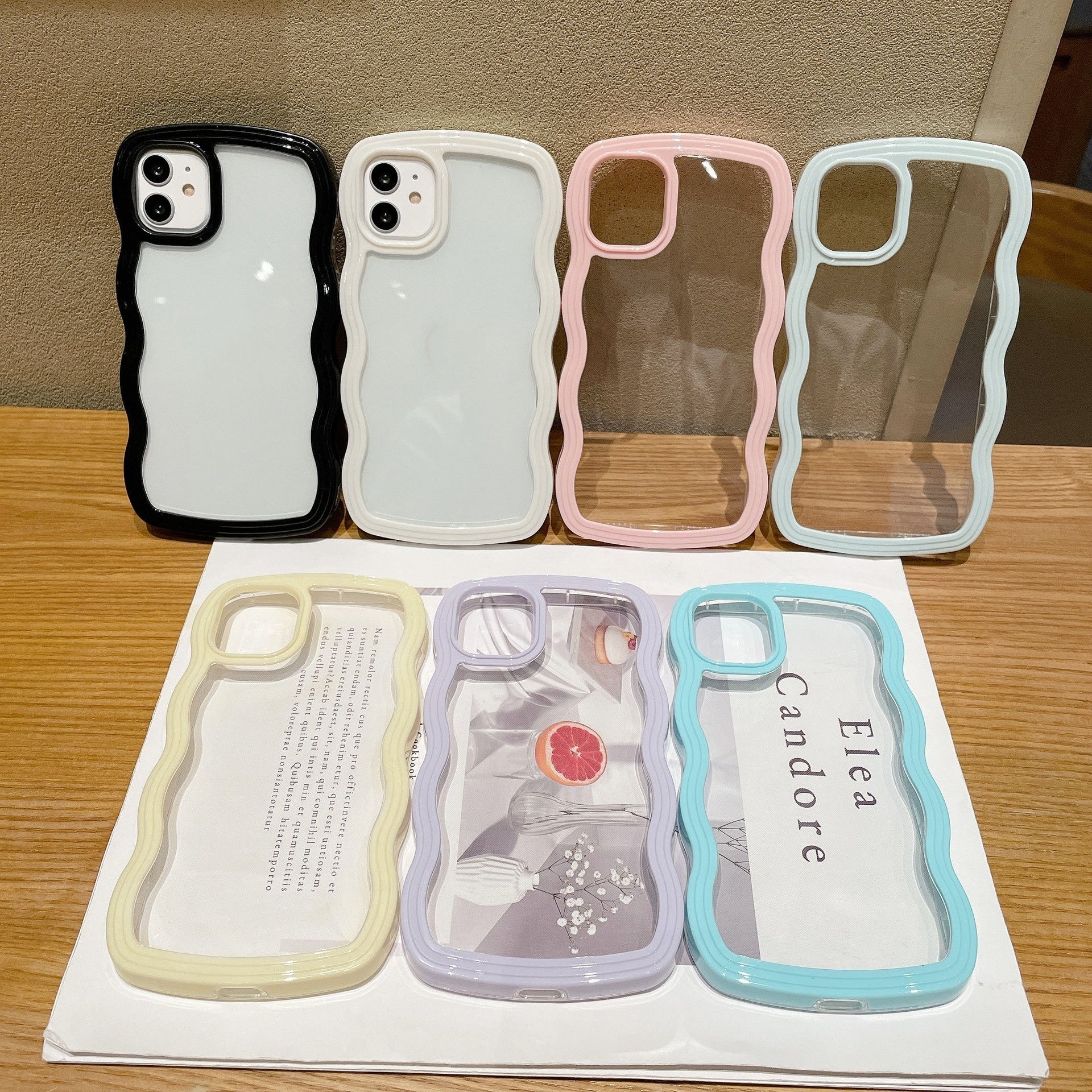 Wave Border Solid Color iPhone Case