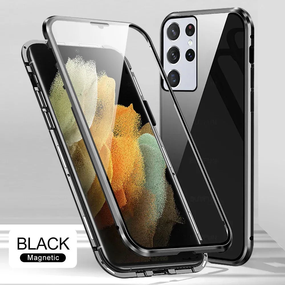s23ultra-double-sided-glass-magnetic-king-phone-case - Viexta