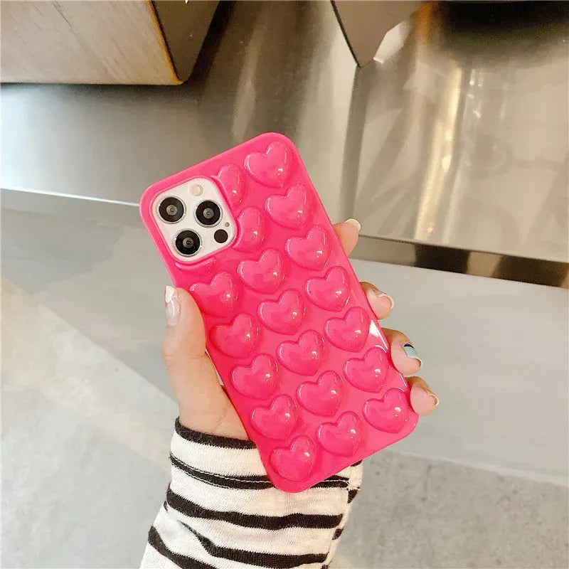 Peach Heart Silicone Lanyard Phone Case for IPhone - Viexta