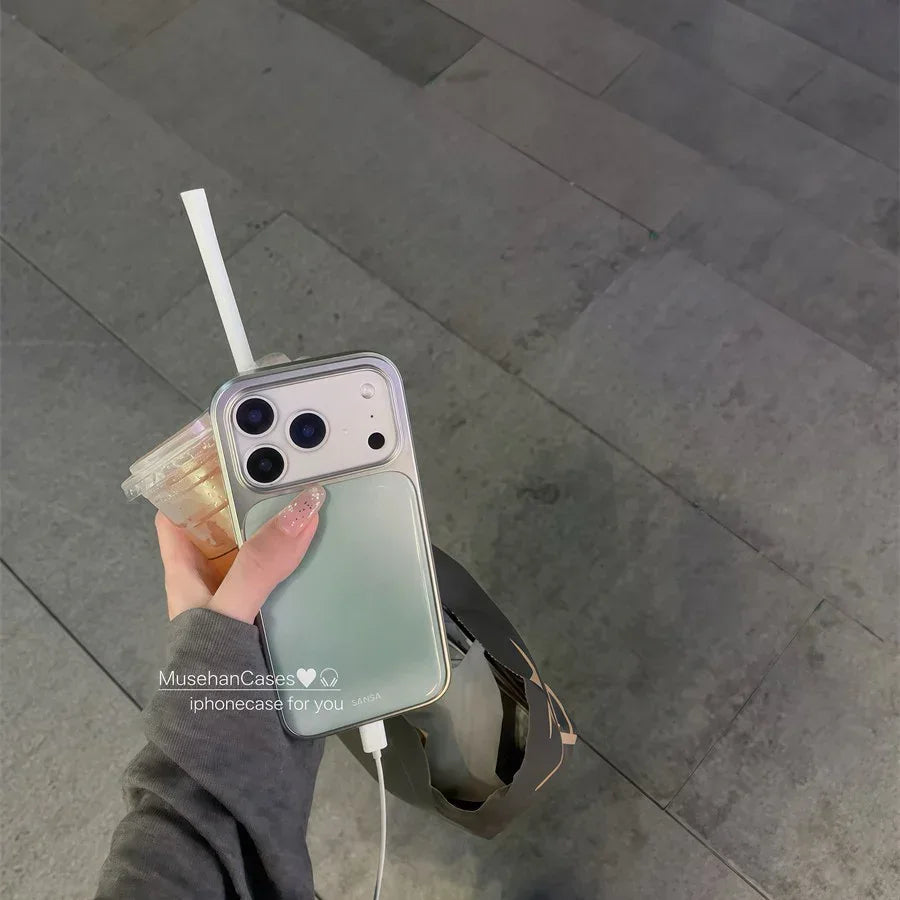 Instagram Minimalist Solid-color Gradient Matcha Green iPhone Case - Viexta