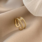 Ins Layered Zircon Forefinger Ring - Viexta
