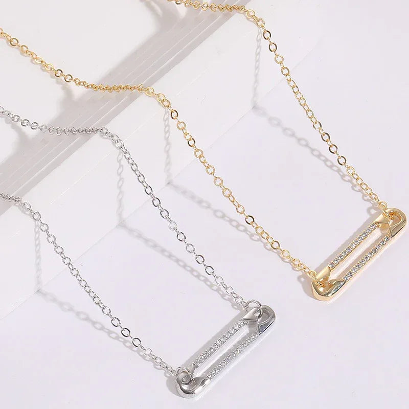 14k Safety Pin Necklace - Viexta
