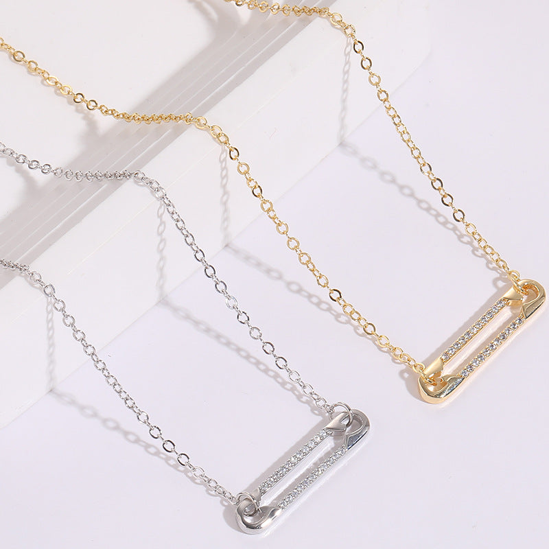 14k Safety Pin Necklace