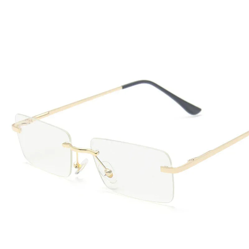 Rimless sunglasses women square - Viexta