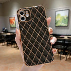 electroplated-diamond-pattern-iphone-case - Viexta