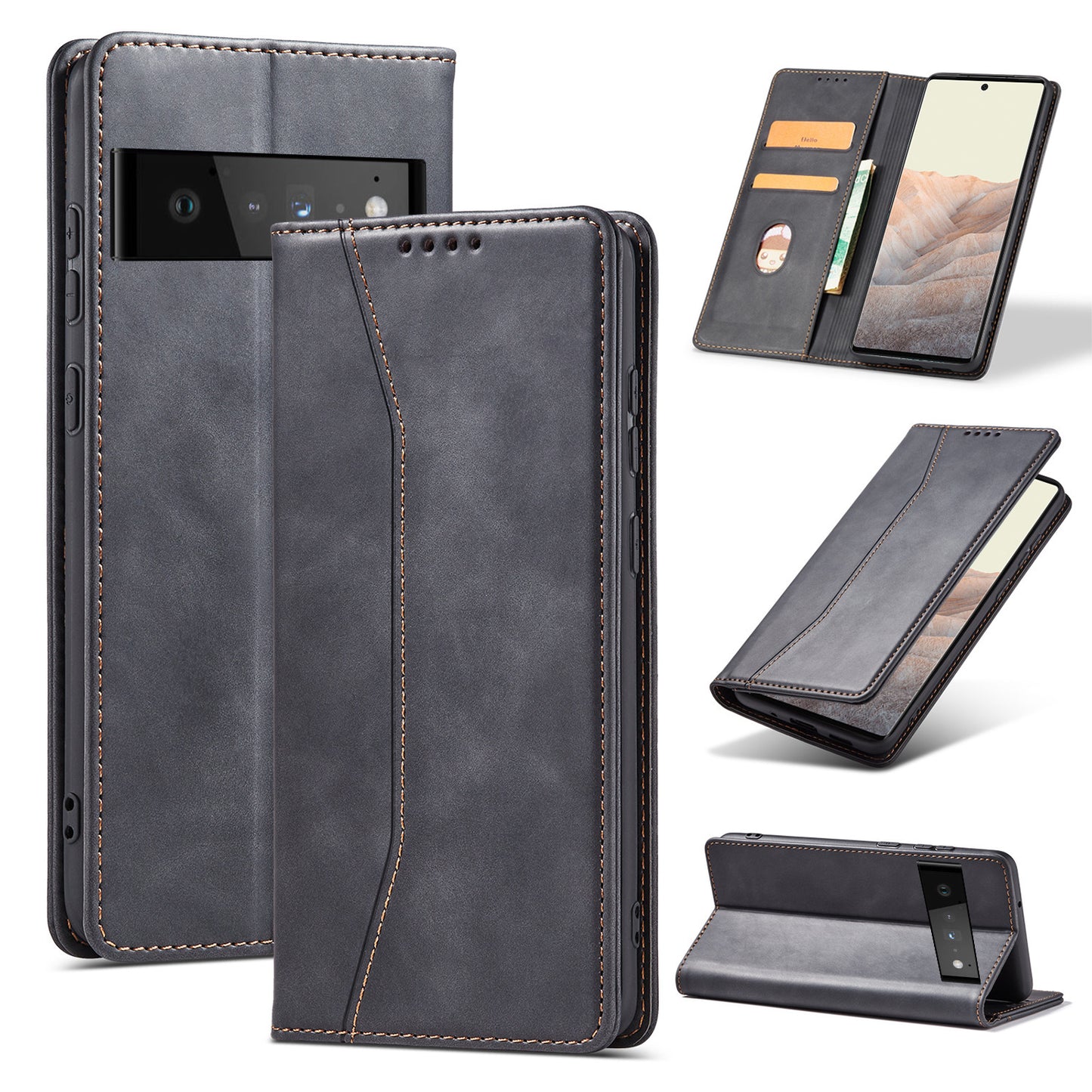 Leather Case Magnetic Flip Pixel case