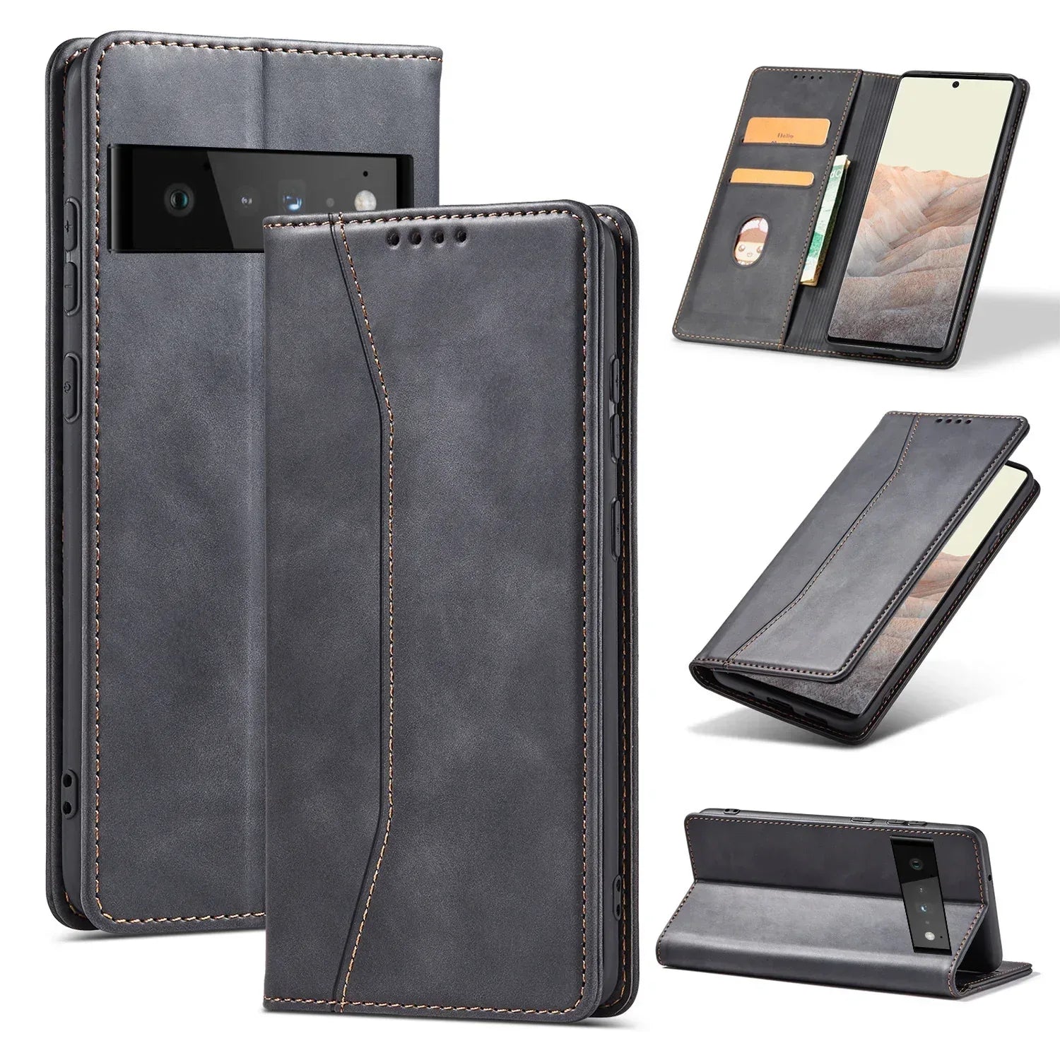 Leather Case Magnetic Flip Pixel case - Viexta