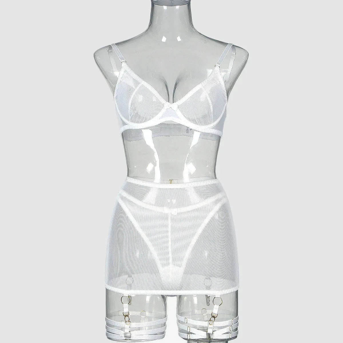 womens-striped-mesh-lingerie - Viexta