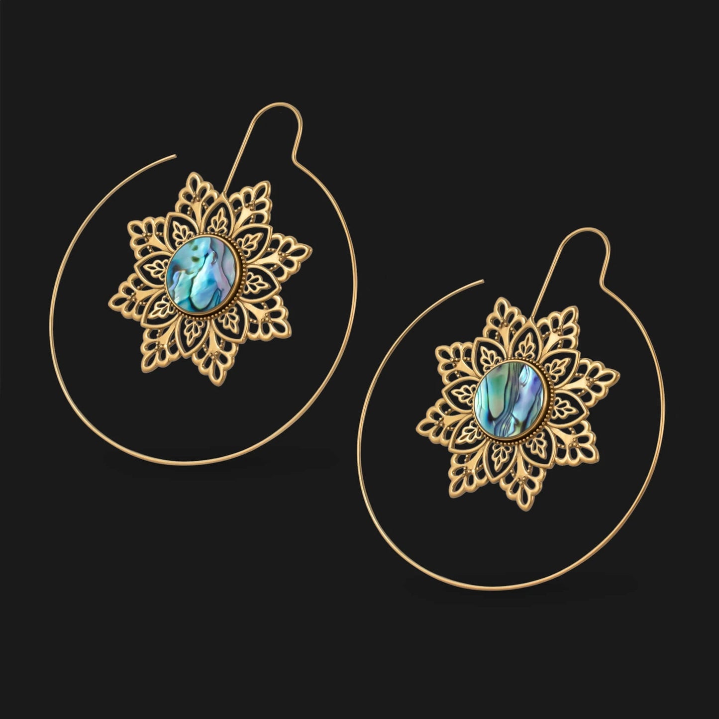 Hollowed-out High-grade Dignified Flowers Earrings