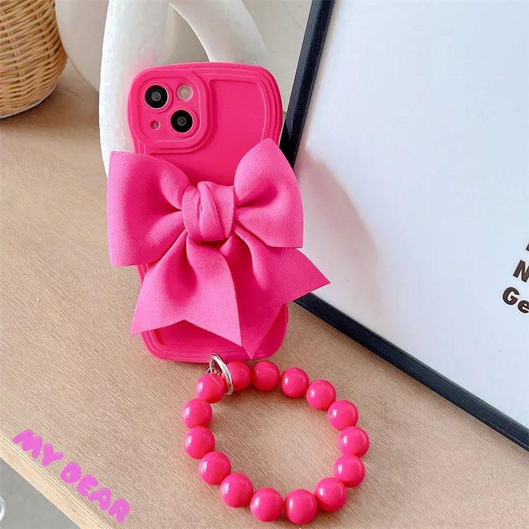 Big Wave Silicone Bow Beads Chain Samsung Case - Viexta
