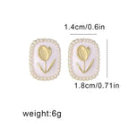 French Tulip Cat's Eye Stone Earrings - Viexta