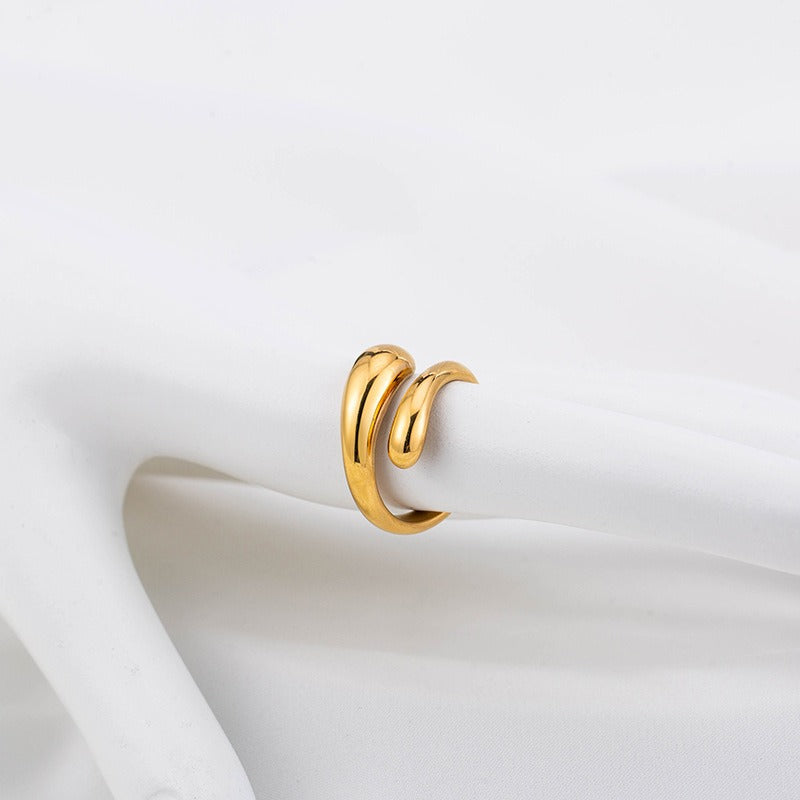 Plain smooth titanium steel water drop opening ring