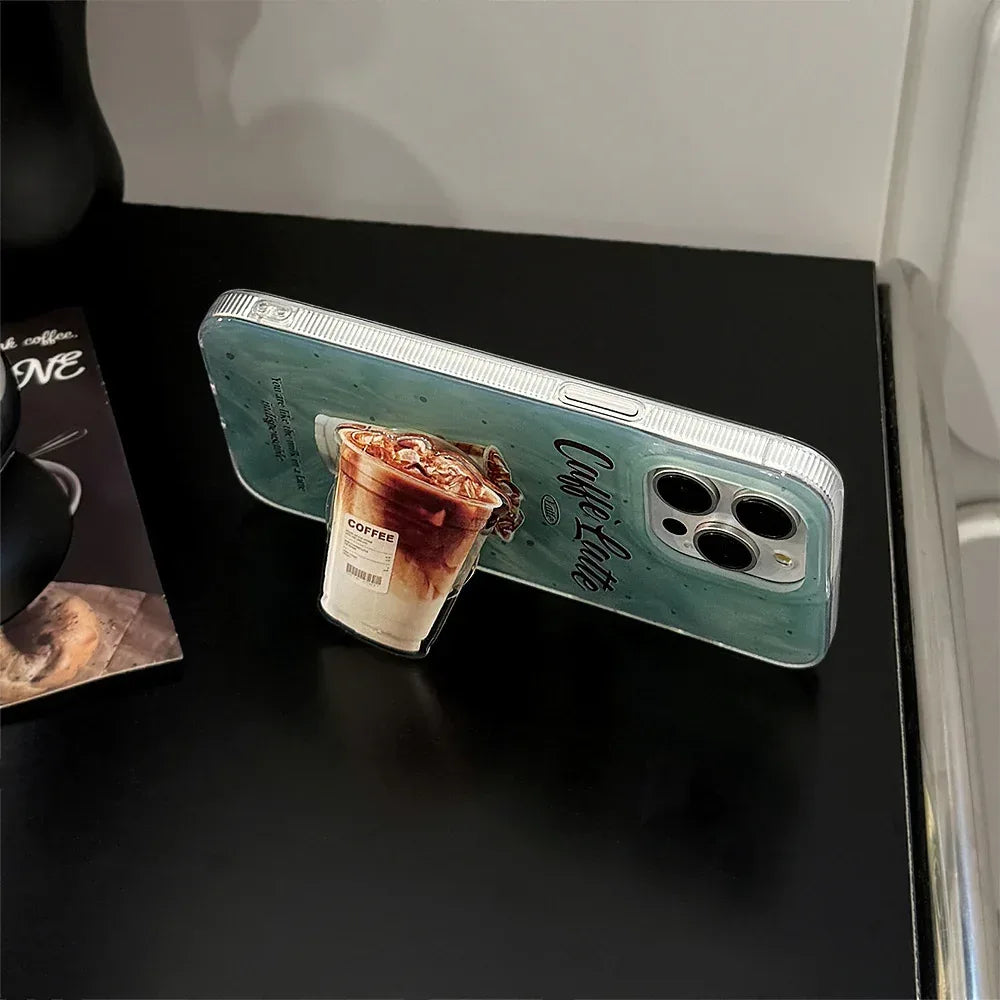 mint-green-splash-ink-coffee-bracket-iphone-case - Viexta
