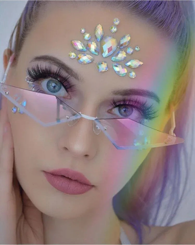 Fashion rimless sunglasses for women - Viexta