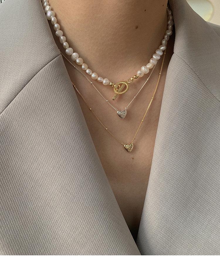 Three-dimensional temperament heart-shaped clavicle chain - Viexta