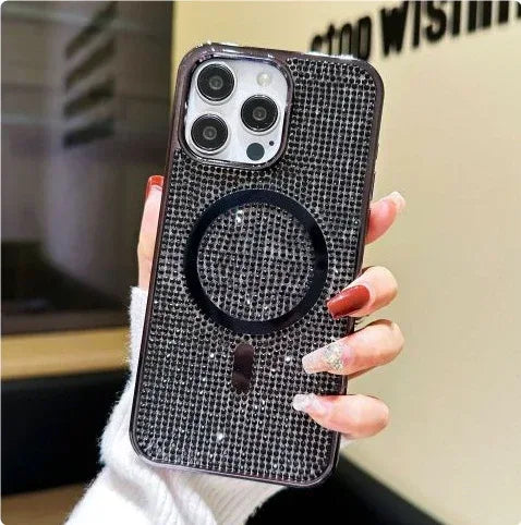 Rhinestone Electroplating Protective Sleeve iPhone Case - Viexta