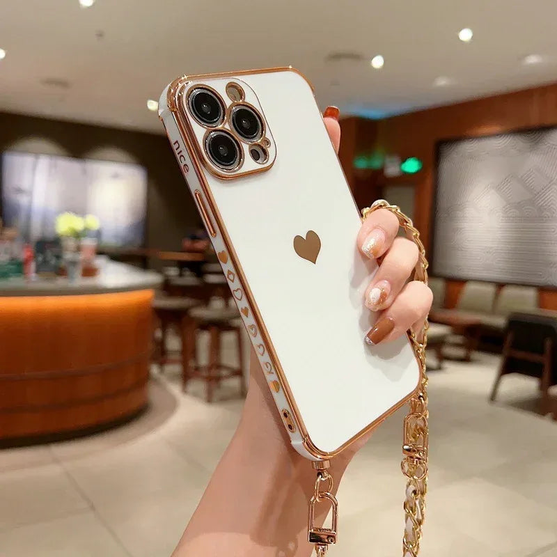 Electroplated Love Lanyard iPhone Case - Viexta