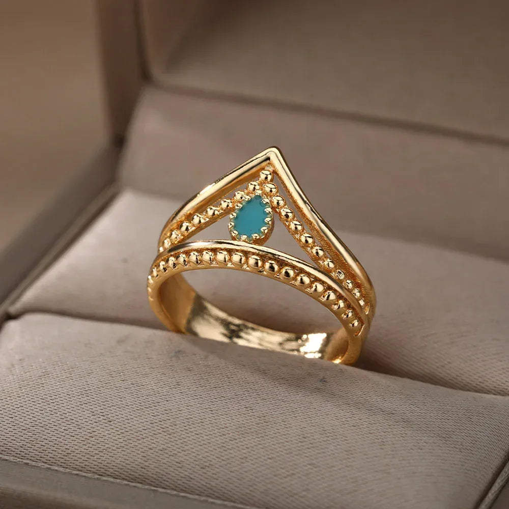 Crown Double Layer Ring - Viexta
