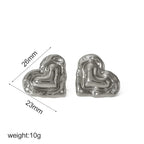 love-heart-shaped-stainless-steel-18k-ear-stud-and-ring - Viexta