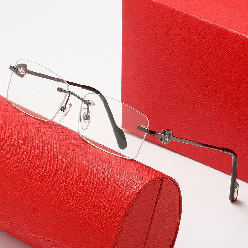 Rimless Square Plate Sunglasses - Viexta