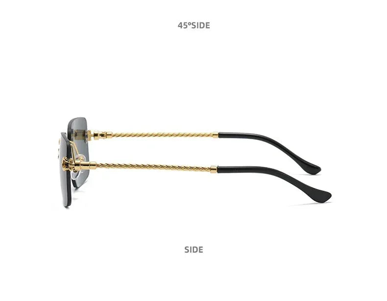 Metal Frameless Square Gradient Sunglasses - Viexta