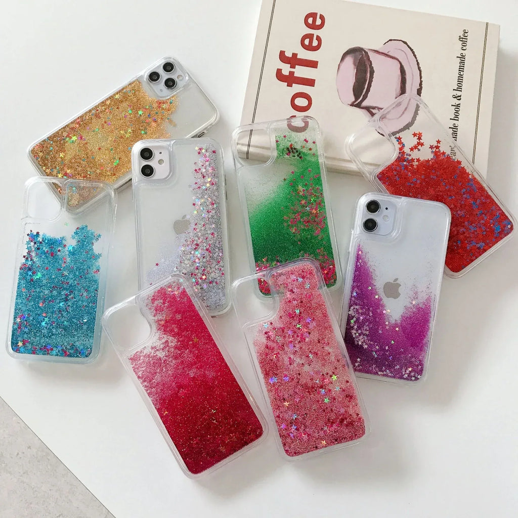 star-glitter-liquid-quicksand-iphone-case - Viexta