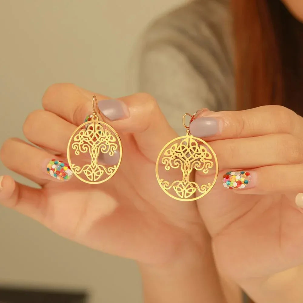 Vintage World Tree Earrings - Viexta