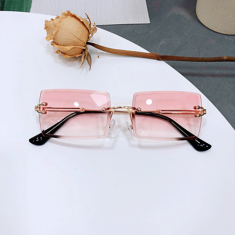 Women's rimless gradient sunglasses