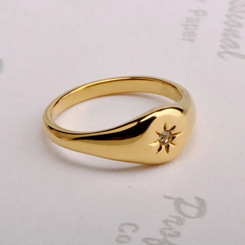 Stainless Steel Five-pointed Star Three-dimensional Ring - Viexta