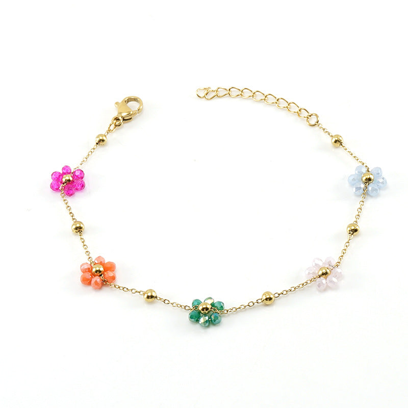 Floral Stainless Steel Bracelet for Women