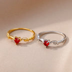 Zircon Niche Heart-shaped Ring - Viexta
